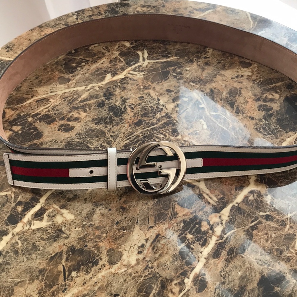 Gucci Leather Web GG Belt